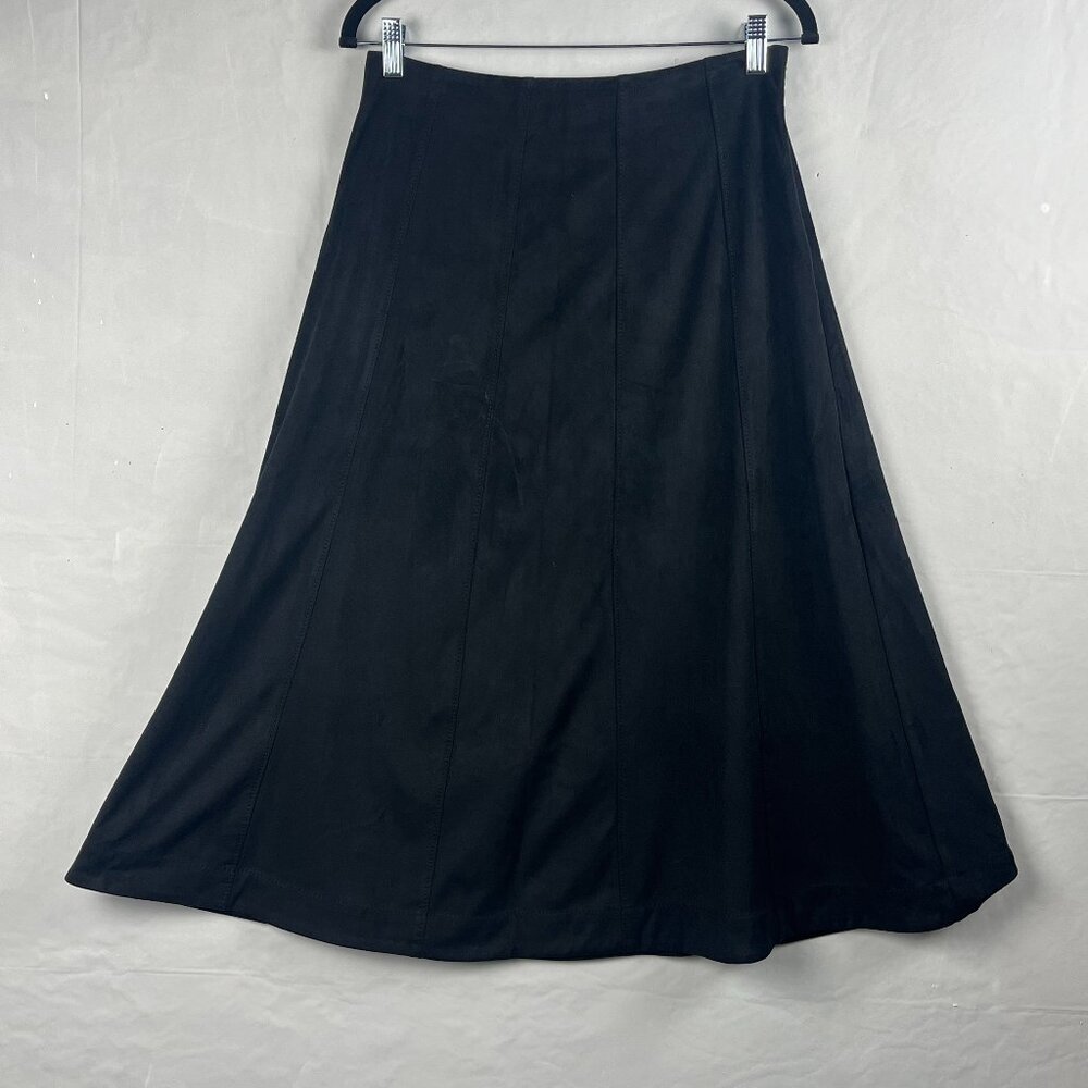 2/$30 Loft Vegan Leather A Line Black Midi Maxi Skirt 4